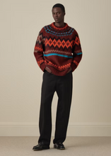 Load image into Gallery viewer, Dark Red Fair Isle Wool-Alpaca Sweater
