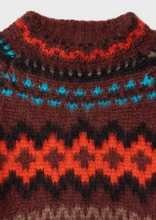 Load image into Gallery viewer, Dark Red Fair Isle Wool-Alpaca Sweater
