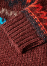 Load image into Gallery viewer, Dark Red Fair Isle Wool-Alpaca Sweater

