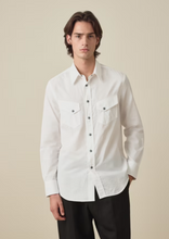 Load image into Gallery viewer, White Twill-Stripe Western Shirt
