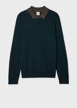 Load image into Gallery viewer, Dark Green Merino-Silk Knitted Polo Shirt
