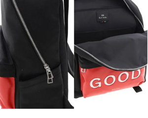 Men´s Black 'Good' Motif Canvas Backpack