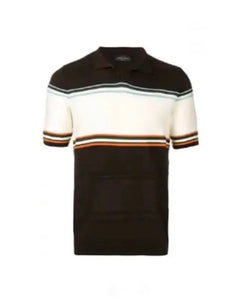 Striped Short Sleeve Polo Shirt