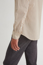 Load image into Gallery viewer, Beige Striped Button Down shirt
