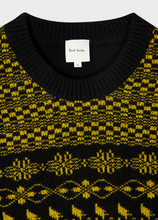 Load image into Gallery viewer, Black And Yellow Placement Fairisle Sweater
