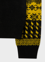 Load image into Gallery viewer, Black And Yellow Placement Fairisle Sweater
