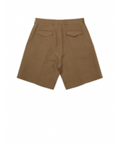 Load image into Gallery viewer, Linen-Blend Double-Pleat Shorts
