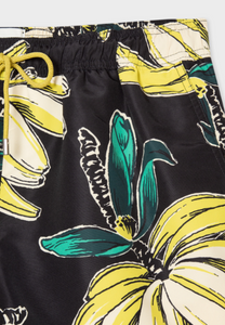 Black 'Banana' Print Swim Shorts