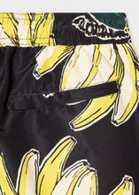 Load image into Gallery viewer, Black &#39;Banana&#39; Print Swim Shorts
