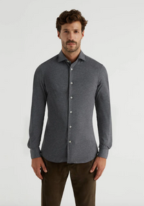 Grey French Collar Shirt