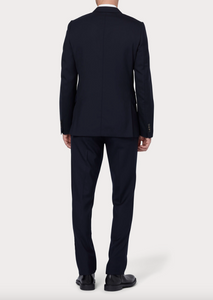 Tailored-Fit Navy Wool Blazer