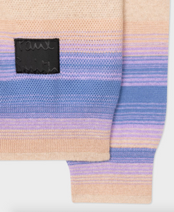 Peach Stripe Cotton Crewneck Sweater