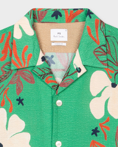 'Sea Floral' Short-Sleeve Shirt Green