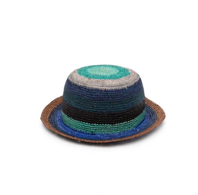 Stripe Crochet Straw Hat Multicolour