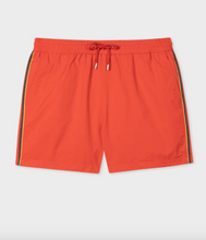 Load image into Gallery viewer, Swim Shorts With &#39;Artist Stripe&#39; Trim Red
